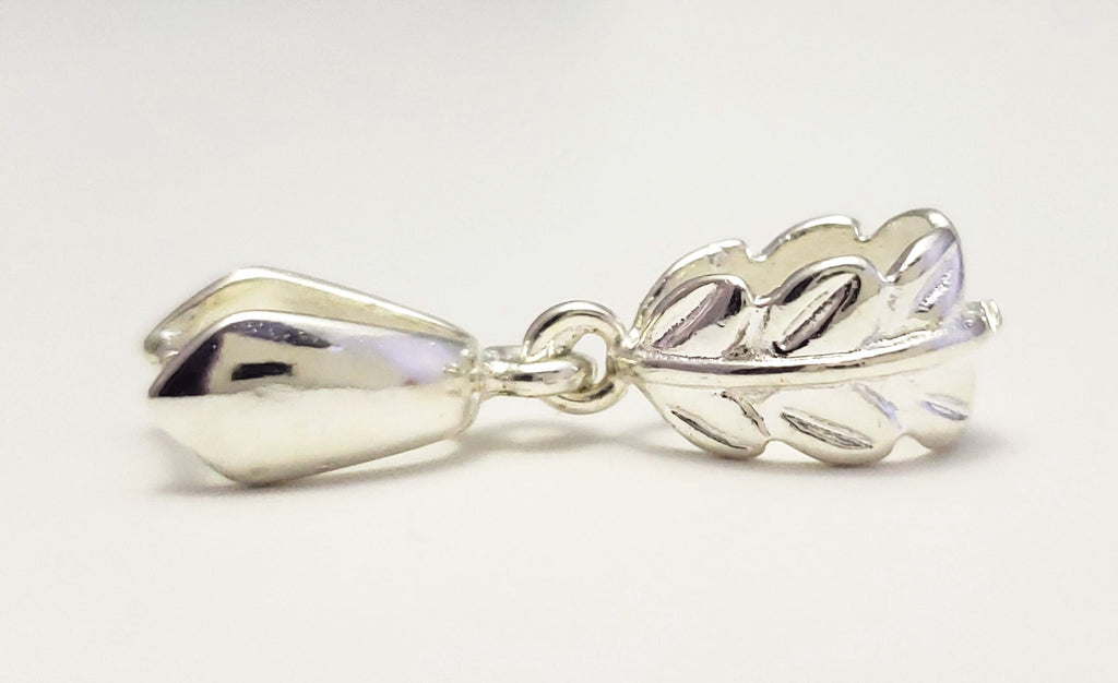Jewelry Findings - Bails - Bright Silver Decorative Pinch Bail (Qty 5 or 10) Ships from Green Bay, WI (11-BS)