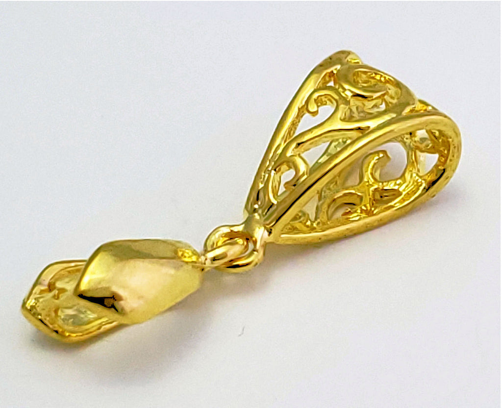Jewelry Findings - Bails - Gold Color, Large Elegant Pinch Bails (Qty of 5-15) Ships from Green Bay, WI (12-G)