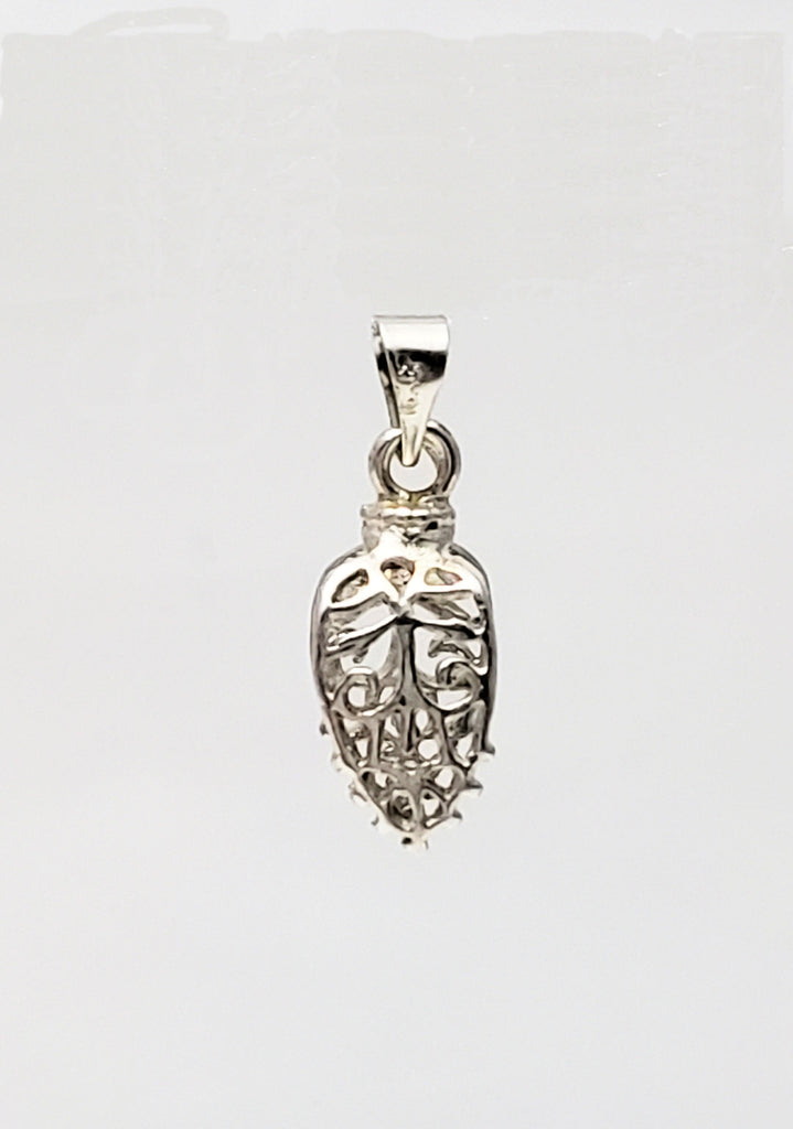 Jewelry Findings - Bails - Antique Silver Large Filigree Pinch Bail (Qty 5-15) Ships from Green Bay, WI (13-AS)
