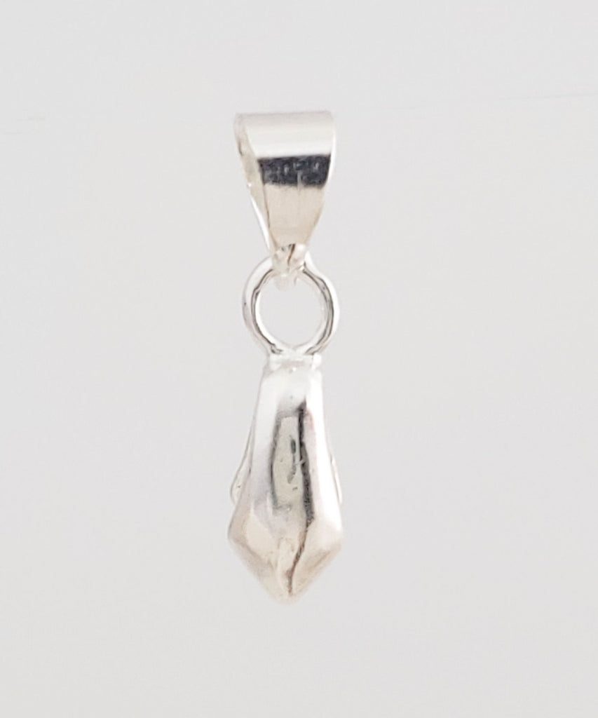 Jewelry Findings - Bails - Bright Silver Basic Medium Pinch Bail - Qty 5/15 - Ships from Green Bay, WI (16-BS)