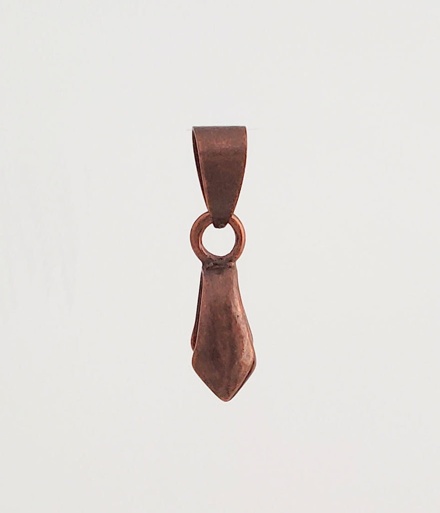 Jewelry Findings - Bails - Copper Basic Medium Pinch Bail (Qty 5-15) Ships from Green Bay, WI (16-C)