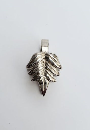 Jewelry Findings - Bails - Antique Silver - Pinch Bail (Pkg 5-15) - Leaf - Ships from Green Bay, WI (173-AS)
