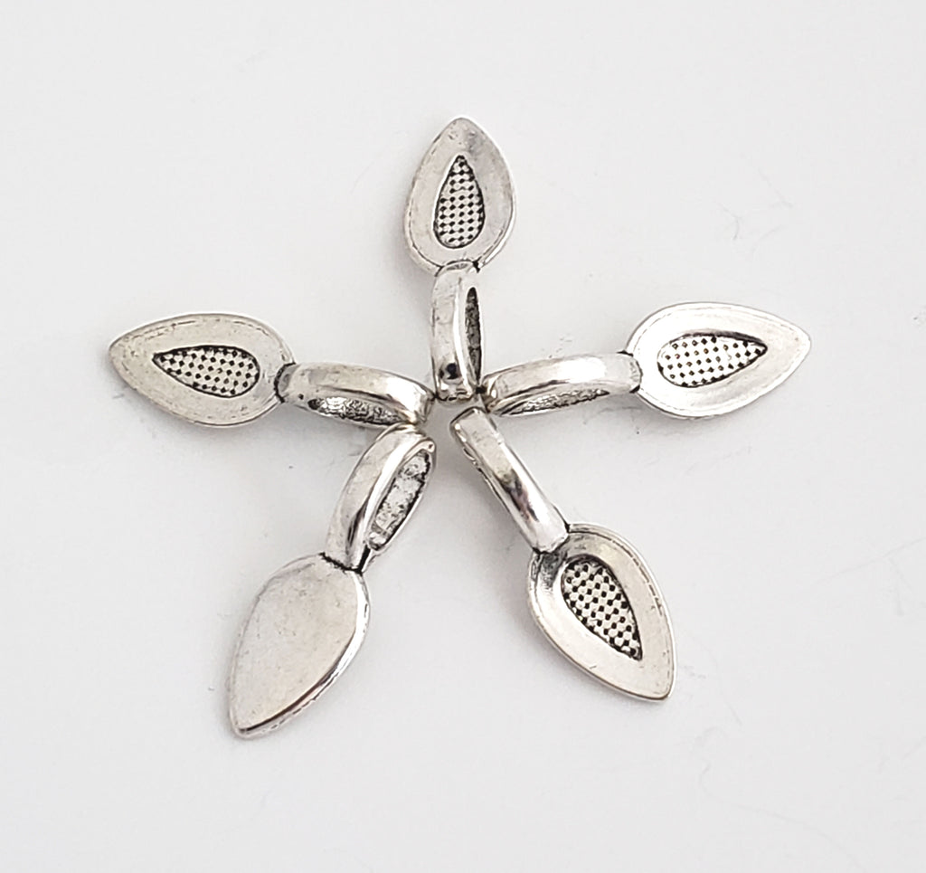 Jewelry Findings - Bails - Antique Silver Color (Pkg 10-30) Medium Glue On Bails - Alloy - Ships from Green Bay, WI (348-AS)