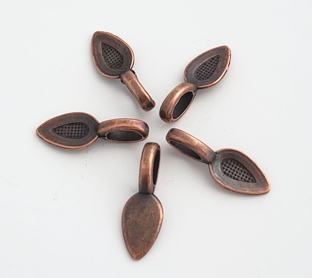 Jewelry Findings - Bails - Copper Color (Pkg 10-30) Medium Glue On Bails-Alloy-Shipping from Green Bay, WI (348-C)