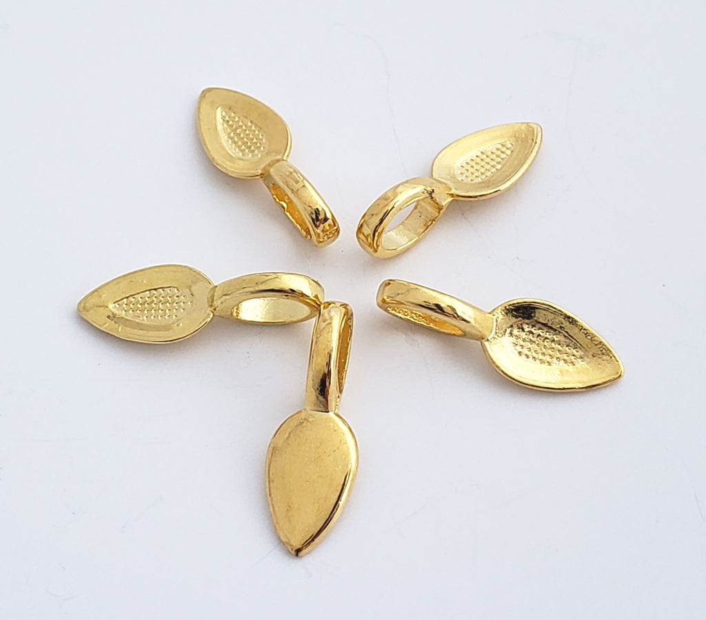 Jewelry Findings - Bails - Gold Color (Pkg 10-30) Medium Glue On Bails - Alloy - Ships from Green Bay, WI (348-G)