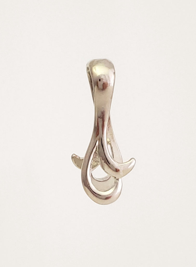 Jewelry Findings - Bails - Antique Silver Large Curvy Pinch Bails (Qty 5-15 per pkg) Ships from Green Bay, WI (677-AS)