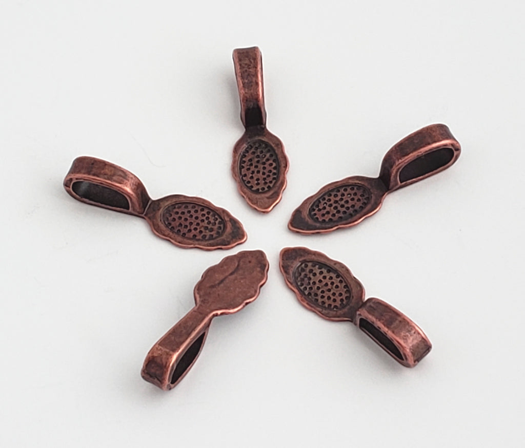 Jewelry Findings - Bails - Copper Color (Pkg 10-40) Large Glue on Bail -Alloy- Ships from Green Bay, WI (728-C)