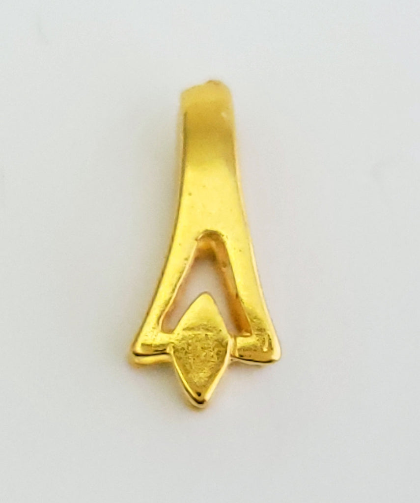 Jewelry Findings - Bails - Gold Colored Diamond Shaped Pinch Bail- Qty 5-15 per pkg - Ships from Green Bay, WI (398-G)