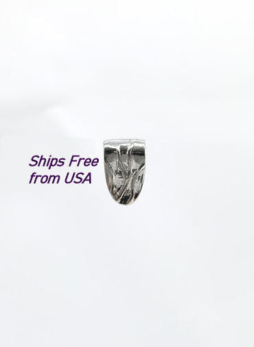 Jewelry Findings Antique Silver Pinch Bails Large Shield (Qty 5 /10) Ships from Green Bay, WI (678-AS)
