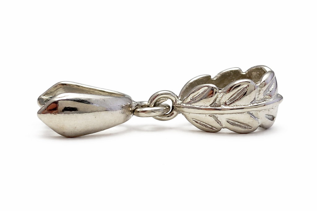 Jewelry Findings - Bails - Antique Silver Decorative Pinch Bail (Pkg of 5-15) Ships from Green Bay, WI (11-AS)