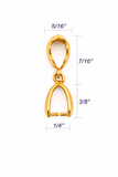 Jewelry Findings - Bails - Gold Decorative Pinch Bail (Pkg of 5 or 10) Ships from Green Bay, WI (11-G)