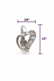 Jewelry Findings - Bails - Antique Silver Heart / Rhinestones Pinch Bail (Qty 5 or 10) Ships Free from WI (125-AS)