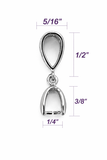 Jewelry Findings - Bails - Antique Silver, Large Elegant (Qty 5-15 per pkg) Pinch Bails, Ships from Green Bay, WI (12-AS)