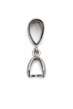 Jewelry Findings - Bails - Antique Silver, Large Elegant (Qty 5-15 per pkg) Pinch Bails, Ships from Green Bay, WI (12-AS)