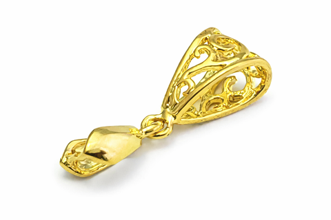 Jewelry Findings - Bails - Gold Color, Large Elegant Pinch Bails (Qty of 5-15) Ships from Green Bay, WI (12-G)