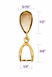 Jewelry Findings - Bails - Gold Color, Large Elegant Pinch Bails (Qty of 5-15) Ships from Green Bay, WI (12-G)