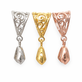 Jewelry Findings - Bails - Rose Gold Color Pinch Bails (Package of 5-15) Ships from Green Bay, WI (12-RG)