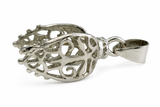 Jewelry Findings - Bails - Antique Silver Large Filigree Pinch Bail (Qty 5-15) Ships from Green Bay, WI (13-AS)