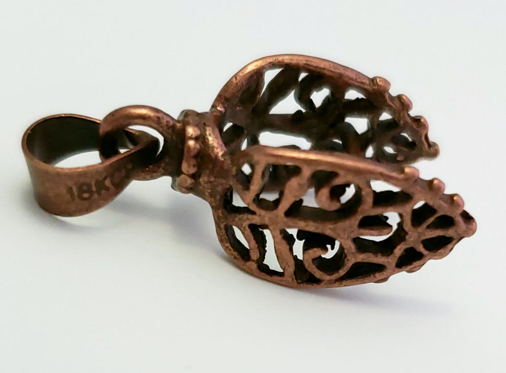Jewelry Findings - Bails - Copper Color - Large Filigree Pinch Bails (Qty 5-15) Ships from Green Bay, WI (13-C)