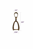 Jewelry Findings - Bails - Antique Bronze Basic Medium Pinch Bail - Qty 5-15 - Ships from Green Bay, WI (16-AB)