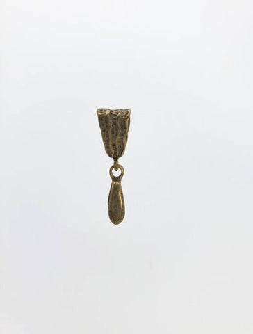Jewelry Findings - Bails - Antique Bronze Hammered Pinch Bail (Qty 5-15) Ships from Green Bay, WI (17-AB)