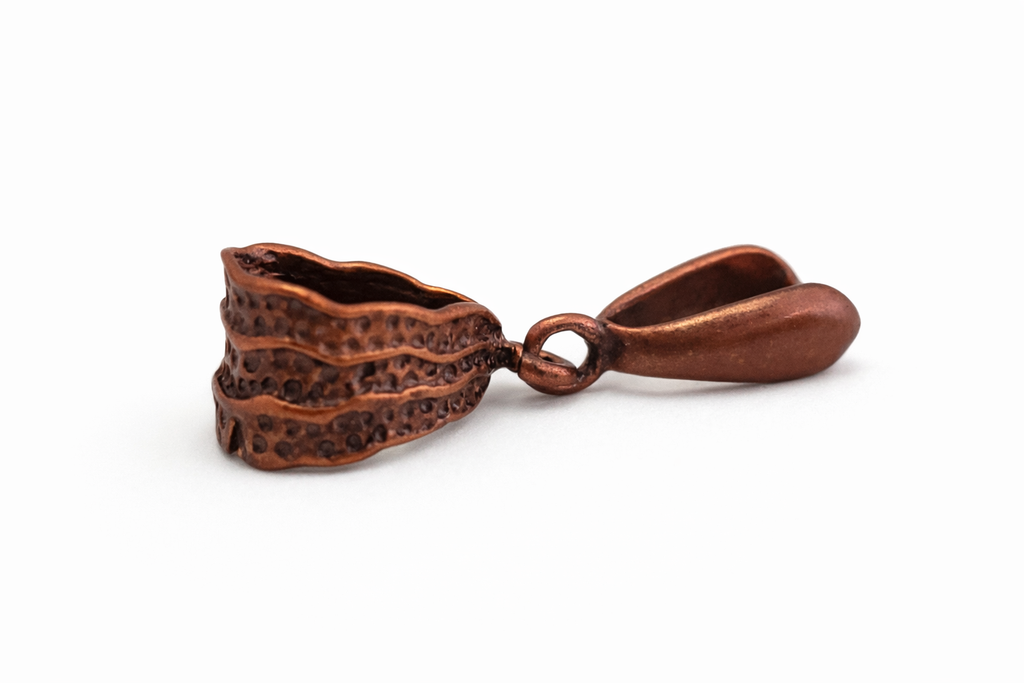 Jewelry Findings - Bails - Copper Hammered Pinch Bail (Qty 5-15) Ships from Green Bay, WI (17-C)