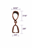 Jewelry Findings - Bails - Copper Hammered Pinch Bail (Qty 5-15) Ships from Green Bay, WI (17-C)