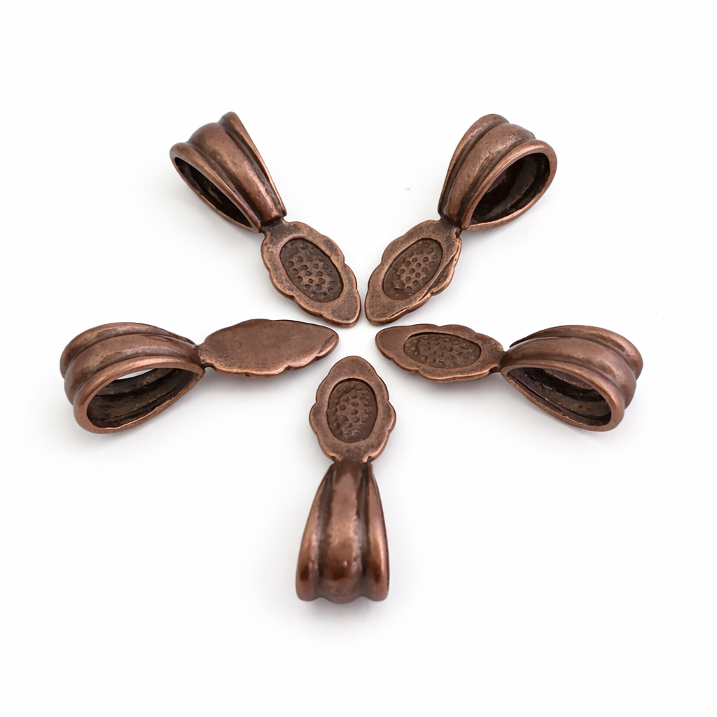 Jewelry Findings - Bails - Copper Fancy Glue On Bail (Pkg 5-15) Ships from Green Bay, WI (185-C)
