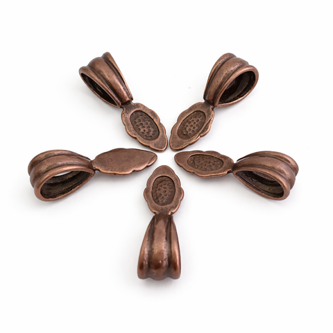 Jewelry Findings - Bails - Copper Fancy Glue On Bail (Pkg 5-15) Ships from Green Bay, WI (185-C)
