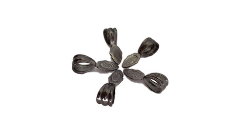 Jewelry Findings - Bails - Gunmetal Colored Fancy Glue On Bail (Pkg 5-15) Ships from Green Bay, WI (185-GM)