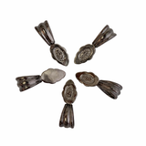 Jewelry Findings - Bails - Gunmetal Colored Fancy Glue On Bail (Pkg 5-15) Ships from Green Bay, WI (185-GM)