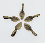 Jewelry Findings - Bails - Antique Bronze Color (Qty 10-30) Medium Glue On Bails - Alloy - Ships from Green Bay, WI (348-AB)