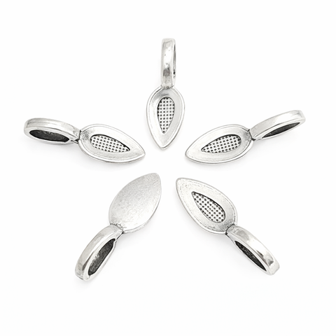 Jewelry Findings - Bails - Antique Silver Color (Pkg 10-30) Medium Glue On Bails - Alloy - Ships from Green Bay, WI (348-AS)