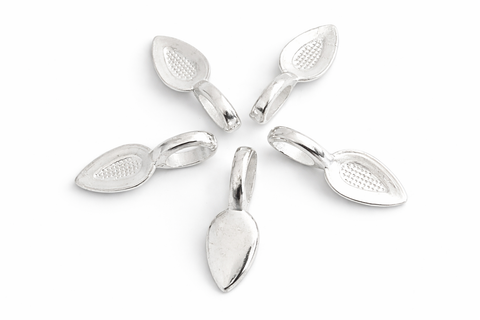 Jewelry Findings - Bails - Bright Silver Color (Pkg 10-30) Medium Glue On Bails-Alloy-Ships from Green Bay, WI (348-BS)