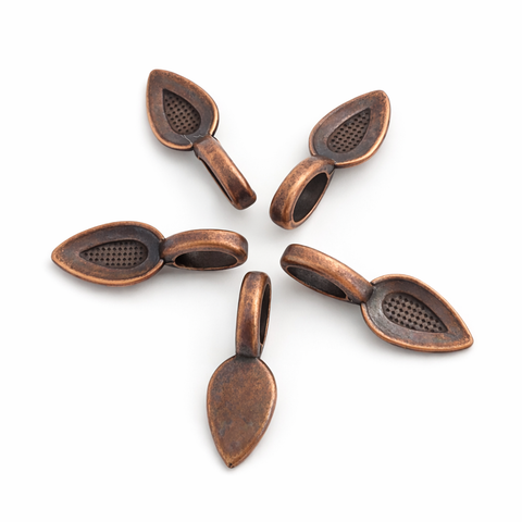 Jewelry Findings - Bails - Copper Color (Pkg 10-30) Medium Glue On Bails-Alloy-Shipping from Green Bay, WI (348-C)