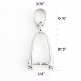 Jewelry Findings - Bails - Antique Silver Color Pinch Bails with Flower (Pkg 5-15) Ships from Green Bay, WI (47-AS)