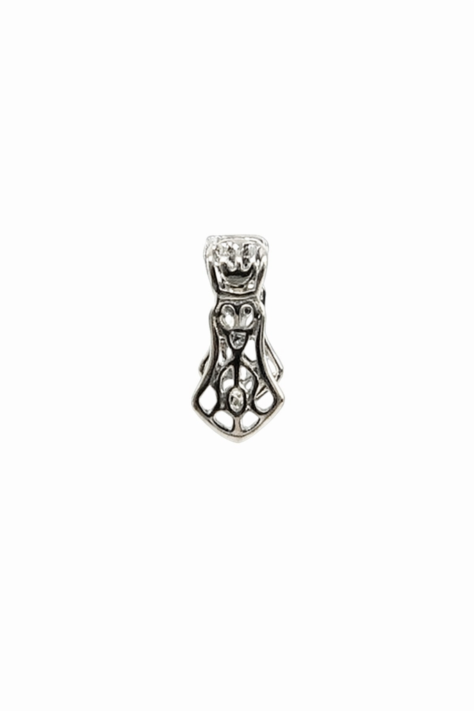 Jewelry Findings - Bails - Antique Silver Detailed- Pinch Bails - Large (Qty 5/20) Ships from Green Bay, WI (791-AS)