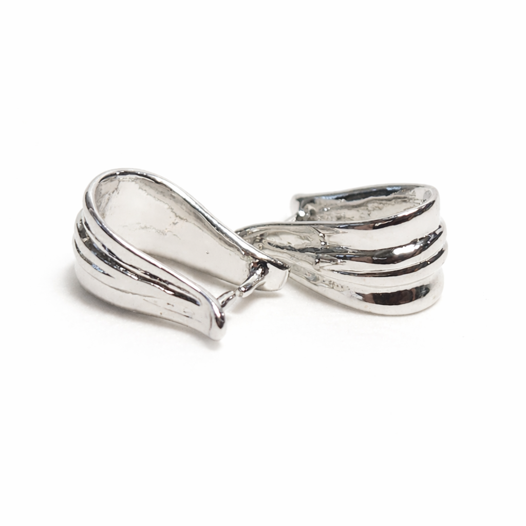 Jewelry Findings - Bails - Antique Silver Colored Pinch Bail (Qty 5-15 per pkg) Ships from Green Bay, WI (550-AS)