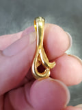 Jewelry Findings - Bails - Gold Colored Large Curvy Pinch Bails (Qty 5-15 per pkg) Ships from Green Bay, WI (677-G)