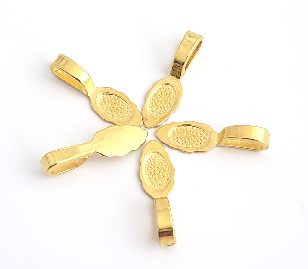 Jewelry Findings - Bails - Gold Color (Pkg 10-40) Large Glue On Bails -Alloy- Ships from Green Bay, WI (728-G)
