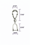 Jewelry Findings - Bails - Antique Silver Color - Pinch Bails (Pkg of 5-15) - Chain of Hearts - Findings for Jewelry Making - Connectors - Hangers (744-34-AS)