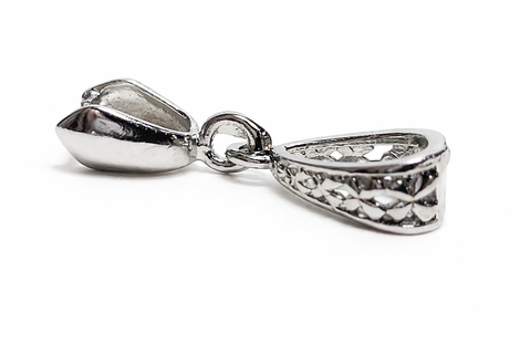 Jewelry Findings - Bails - Antique Silver Color - Pinch Bails (Pkg of 5-15) - Bows - Findings for Jewelry Making - Connectors - Hangers (744-37-AS)