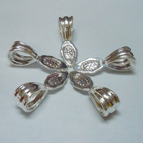 Jewelry Findings - Bails - Antique Silver Fancy Glue On Bail (Pkg 5-15) Ships from Green Bay, WI (185-AS)