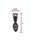 Jewelry Findings - Bails - Gunmetal Colored Fancy Glue On Bail (Pkg 5-15) Ships from Green Bay, WI (185-GM)