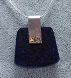 Hand Crafted Pendant of Fused Glass, Snake Chain Included. Made in USA