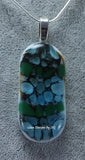 Hand Crafted Pendant of Fused Glass, Snake Chain Included. Made in USA