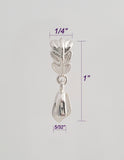 Jewelry Findings - Bails - Bright Silver Decorative Pinch Bail (Qty 5 or 10) Ships  from Green Bay, WI (11-BS)