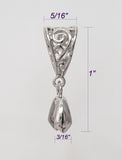Jewelry Findings - Bails - Antique Silver, Large Elegant (Qty 5-15 per pkg) Pinch Bails, Ships from Green Bay, WI (12-AS)