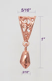 Jewelry Findings - Bails - Rose Gold Color Pinch Bails (Package of 5-15) Ships Free from USA (12-RG)