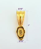 Jewelry Findings - Bails - Gold Colored Fancy Glue On Bail (Pkg 5-15) Ships Free from USA (185-G)